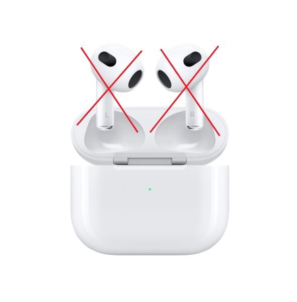 Apple Airpods 3. Generation NUR LADECASE A2897 Lightning, Schnellladung, weiß